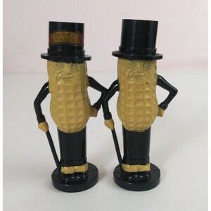 Vintage Pyro Planters Mr. Peanut Plastic 4" Salt & Pepper Shakers USA